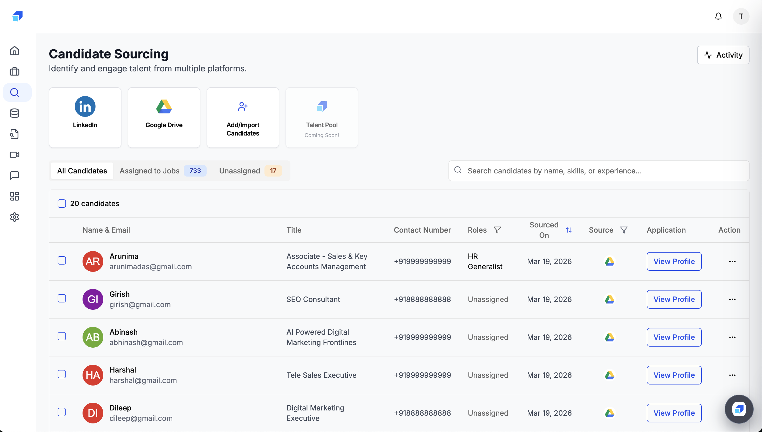 Candidate Sourcing screenshot 2